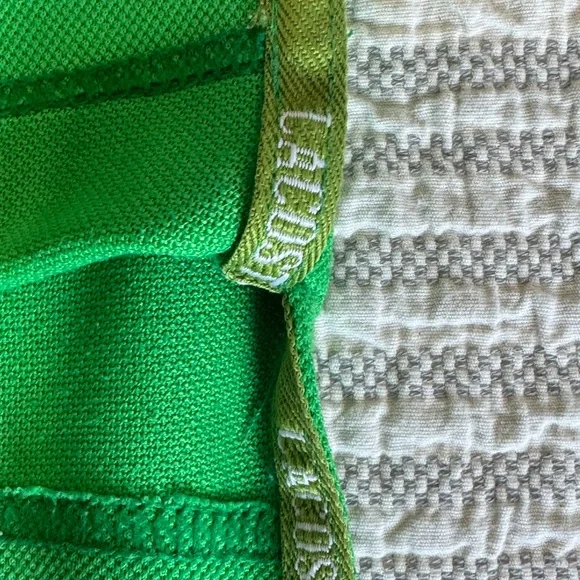 Lacoste Men's Classic Green Pique Polo Shirt - Large Logo on back - Medium - Picture 6 of 10